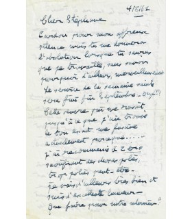 POULENC Francis. Compositeur. Lettre autographe à son ami Stéphane AUDEL (G 5989)