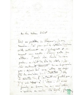 BERLIOZ Hector. Compositeur romantique. Lettre autographe à Pauline Viardot, sans date (Réf. G 4802)
