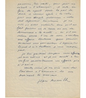 ANOUILH Jean, dramaturge. Lettre Autographe (G 5284)