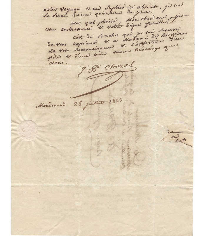 CHAZAL Jean-Pierre, homme politique. Lettre autographe (G 1067)