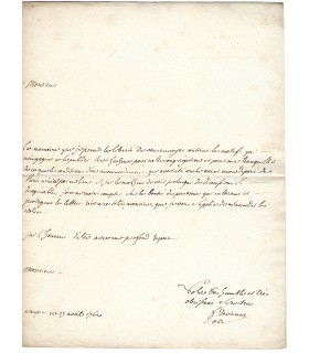 DEVIENNE Charles, bénédictin, auteur d'une Histoire de Bordeaux.  Lettre autographe, 1760  ( Réf. G 6036)