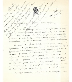 BROGLIE Albert de, diplomate. Lettre autographe (G 2699)