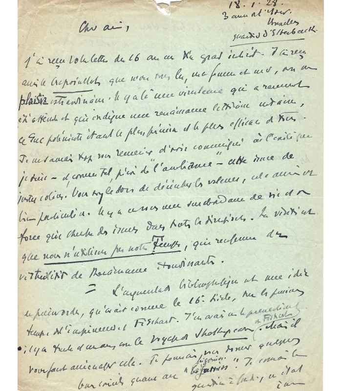 DAUDET Léon, écrivain. Lettre autographe (G 6013)