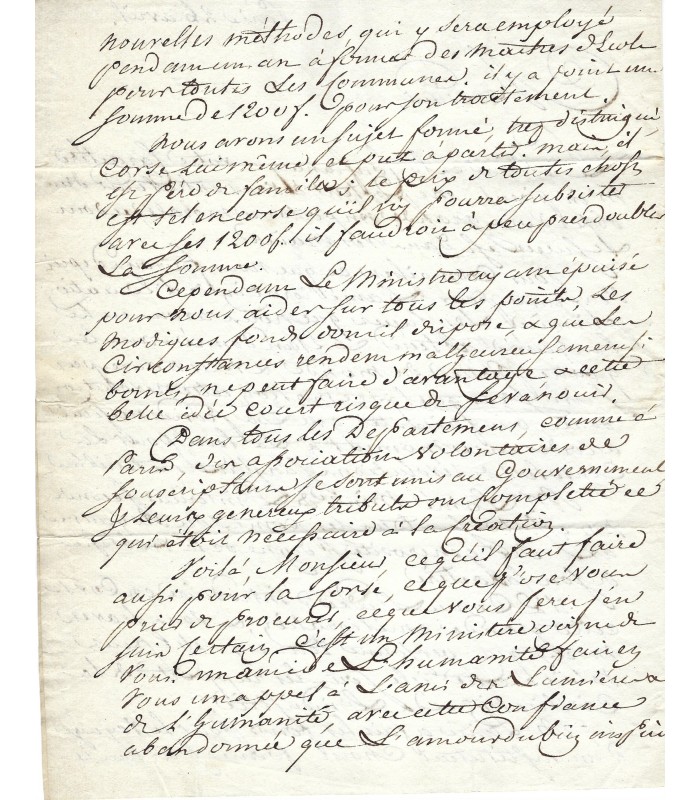 GERANDO Joseph, linguiste, pédagogue. Lettre autographe (Réf. E 10605)