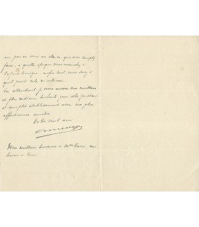 MESSAGER André, compositeur et chef d'orchestre. Il créa en 1902 Pelléas et Mélisande de Debussy.  Lettre autographe (G 3121)