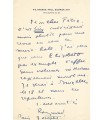 ROULEAU Raymond, acteur et réalisateur belge. Lettre autographe (G 3347)