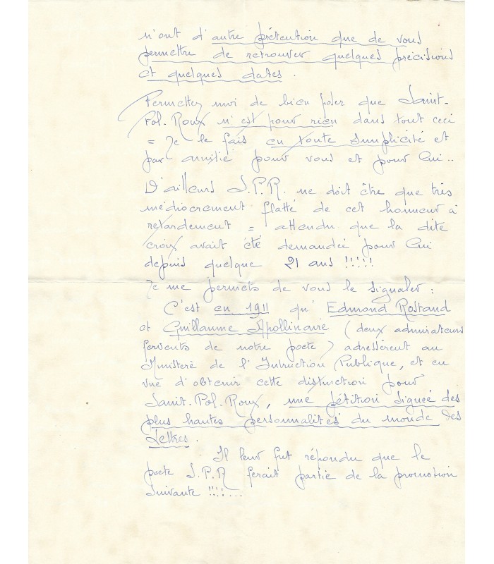 SAINT-POL ROUX - TARQUIS Magda. Lettre autographe (G 6032)