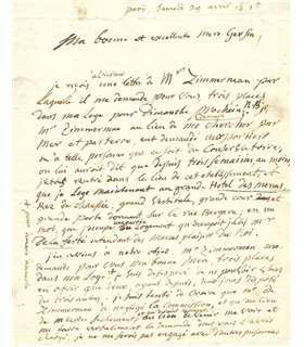 GOSSEC, à "Ma bonne et excellente mère Gersin"