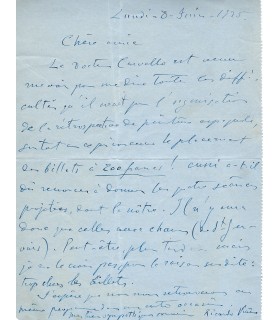 VINES Ricardo. Pianiste espagnol. Carte-lettre Autographe (G 5998)