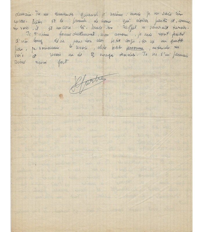 SARTRE Jean-Paul. Philosophe. Intellectuel engagé. Lettre d'amour à Wanda Kosakiewicz (Réf. G 3429)