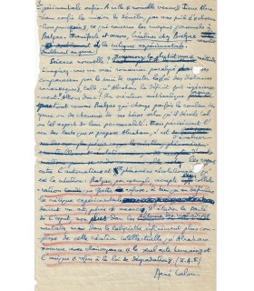 LALOU René, manuscrit autographe signé.