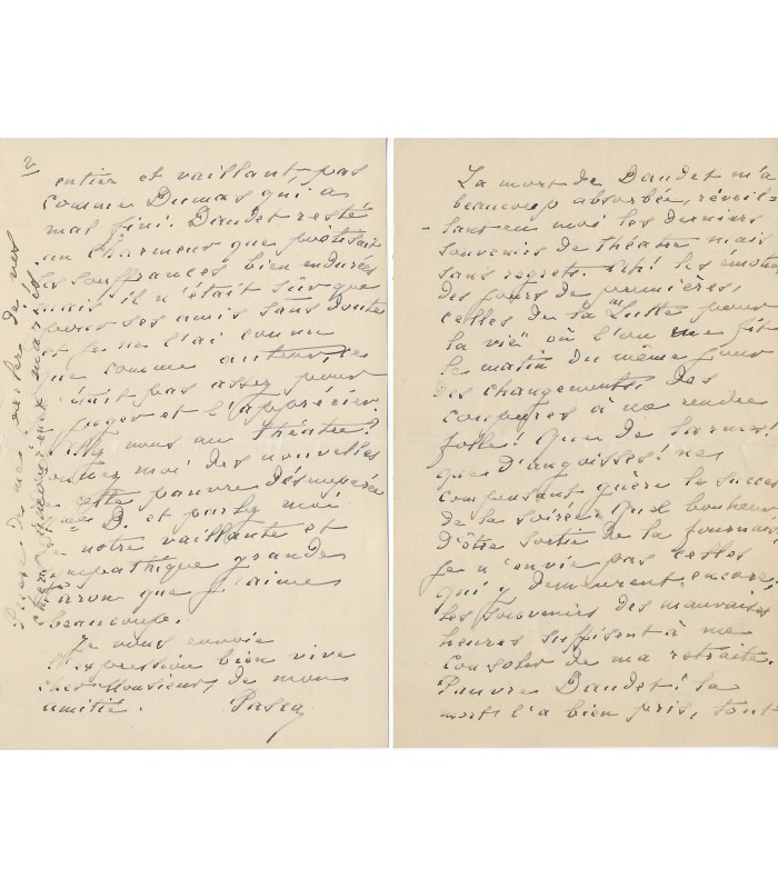 PASCA Alix, comédienne. Lettre autographe ( G 17)