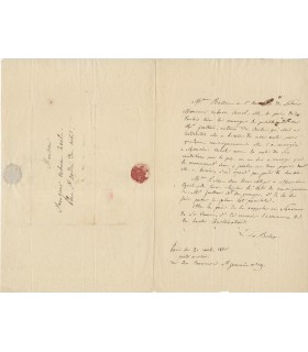 BELLOC Louise Swanton. Femme de lettres d'origine irlandaise. Lettre autographe à l'éditeur Urbain Canel, 1825 (G 1318)