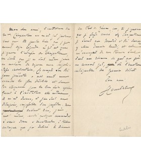 COURTELINE - de son vrai nom Georges Moinaux. Dramaturge. Lettre Autographe à Desmoulins (sans date) (Réf. G 3503)