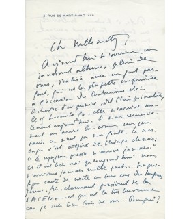 GERALDY Paul. Ecrivain. Lettre Autographe à Albert Willemetz, président de la SACEM (Réf. G 5883)