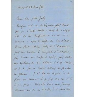 GOUNOD Charles. Compositeur. Prix de Rome en 1839. Lettre autographe au peintre Jules Richomme, 23 mai 1866 (Réf. G 4827)