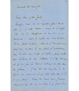 GOUNOD Charles. Compositeur. Prix de Rome en 1839. Lettre autographe au peintre Jules Richomme, 23 mai 1866 (Réf. G 4827)