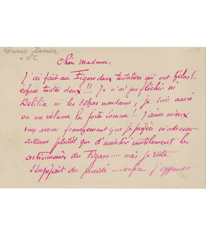 LEROUX Xavier. Compositeur. Grand Prix de Rome en 1885. Carte  autographe (Réf. G 33)