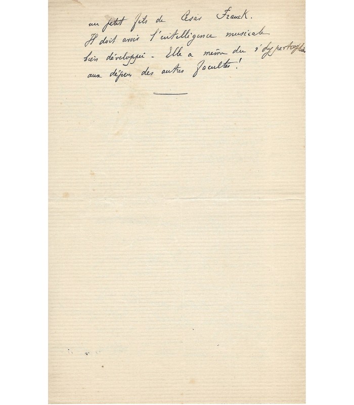 PORTIER Paul. Zoologiste et biologiste marin. Lettre Autographe au musicologue Maurice Emmanuel, 24 oct. 1907 (Réf. G 2608)