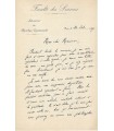 PORTIER Paul. Zoologiste et biologiste marin. Lettre Autographe au musicologue Maurice Emmanuel, 24 oct. 1907 (Réf. G 2608)