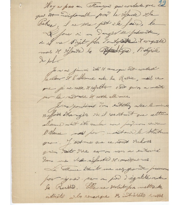 PRESSENSE Francis DEHAUT DE. Membre fondateur de la LIGUE DES DROITS DE L'HOMME. - Manuscrit AUtographe d'E. GALLET.