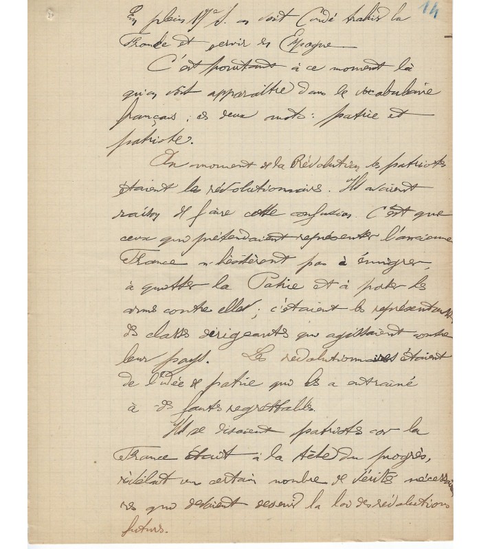 PRESSENSE Francis DEHAUT DE. Membre fondateur de la LIGUE DES DROITS DE L'HOMME. - Manuscrit AUtographe d'E. GALLET.