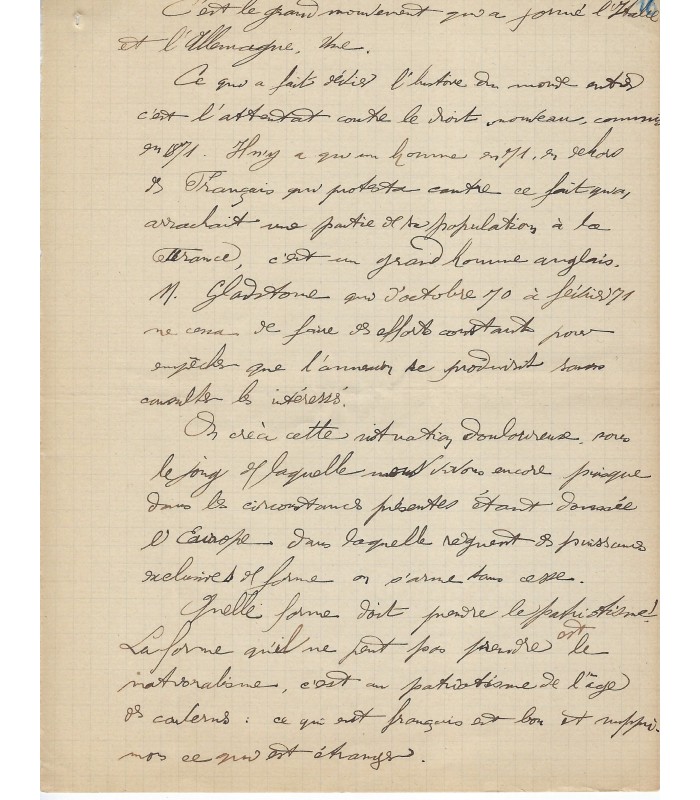 PRESSENSE Francis DEHAUT DE. Membre fondateur de la LIGUE DES DROITS DE L'HOMME. - Manuscrit AUtographe d'E. GALLET.