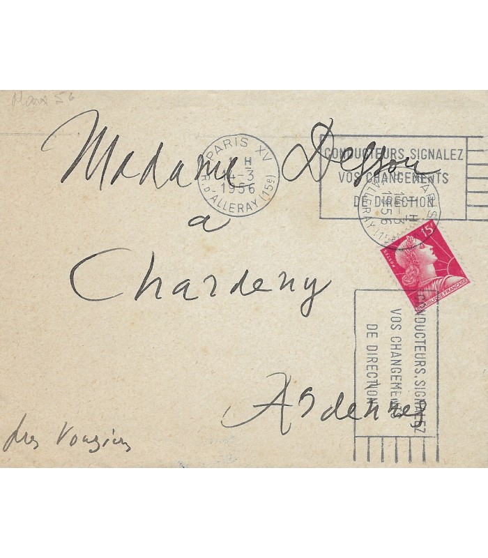TOUCHAGUES Louis. peintre, illustrateur et décorateur. Lettre Autographe à Madame Desson, 14 mars 1956 (Réf. G 5275)