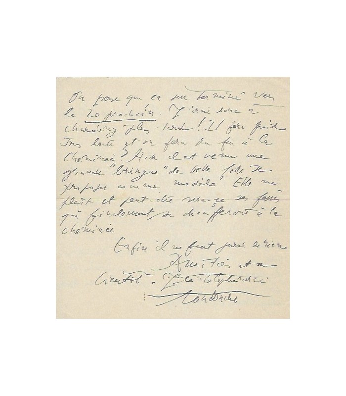 TOUCHAGUES Louis. peintre, illustrateur et décorateur. Lettre Autographe à Madame Desson, 14 mars 1956 (Réf. G 5275)