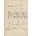 WAGNER Richard. Compositeur allemand. Lettre autographe (en allemand), 4 août 1874 (Réf. G 5974)