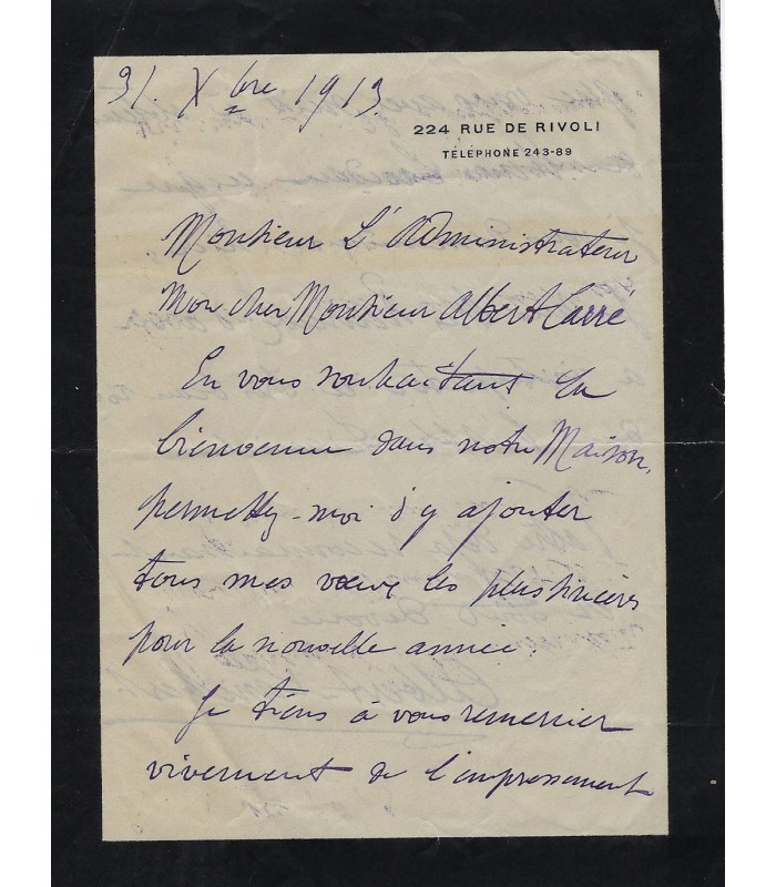 COMEDIE-FRANÇAISE. Ensemble de 8 lettres de pensionnaires ou sociétaires