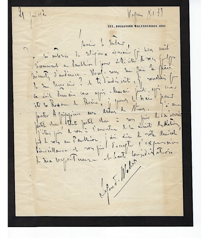 COMEDIE-FRANÇAISE. Ensemble de 8 lettres de pensionnaires ou sociétaires