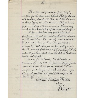 BALZAC - ROYCE William Hobart. Ecrivain américain, passionné de Balzac. Lettre autographe, 20 septembre 1931 (Réf. G 1369)