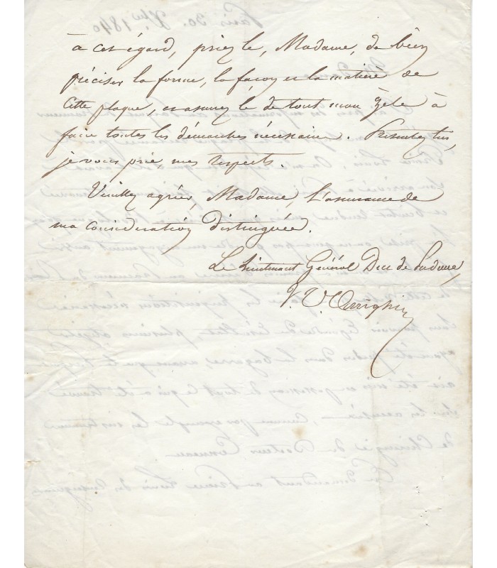 ARRIGHI DE CASANOVA, duc de Padoue, général et homme politique. Lettre autographe (E 10611)