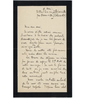 BRUNEAU Alfred. Compositeur, ami de Zola. Lettre autographe (G 3115)