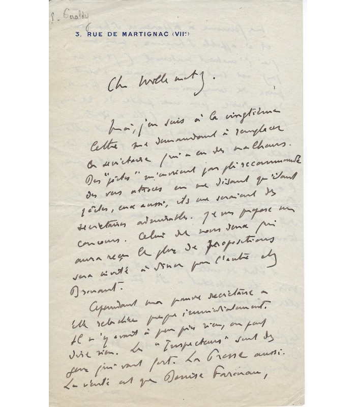 GERALDY Paul, poète et dramaturge. Lettre autographe (G 5886)