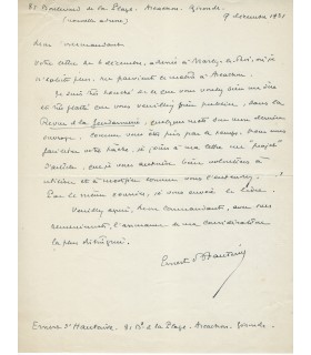 HAUTERIVE Ernest Lecourt d', historien et officier. 6 Lettres autographes (G 504)