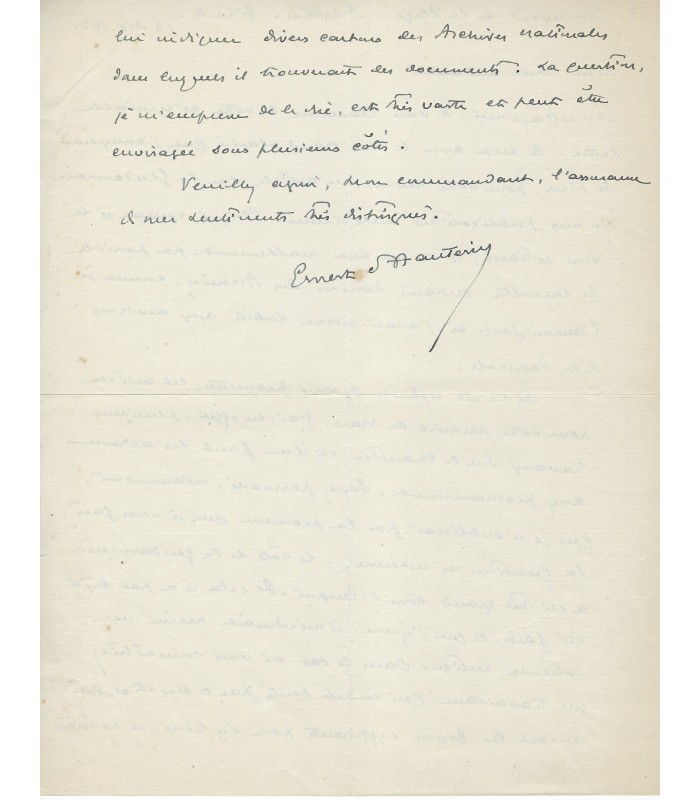 HAUTERIVE Ernest Lecourt d', historien et officier. 6 Lettres autographes (G 504)