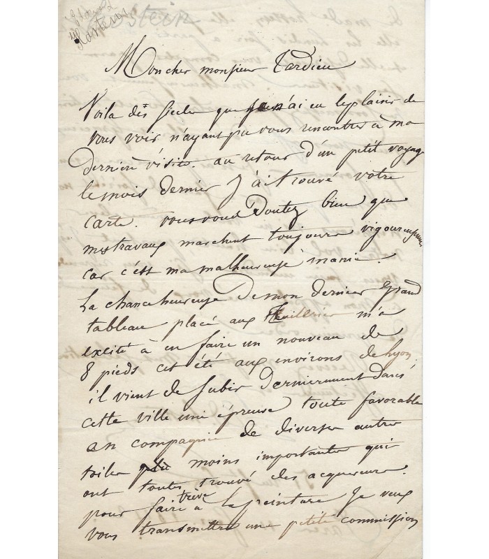 HOSTEIN Edouard, peintre, illustrateur et lithographe. Lettre autographe (E 10625)