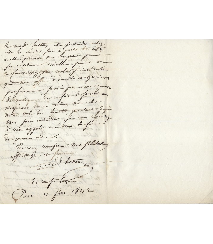 HOSTEIN Edouard, peintre, illustrateur et lithographe. Lettre autographe (E 10625)