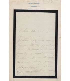 MONTIGNY-REMAURY (Caroline), pianiste virtuose, élève de Liszt. Lettre autographe (G 2069)