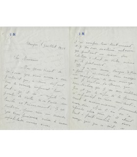 NEMIROVSKY Irène, romancière. Lettre autographe (E 10633)