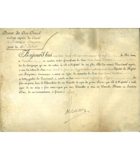 LOUIS XVI. Lettre signée (secrétaire), contresignée par De Sartine (G 4636)