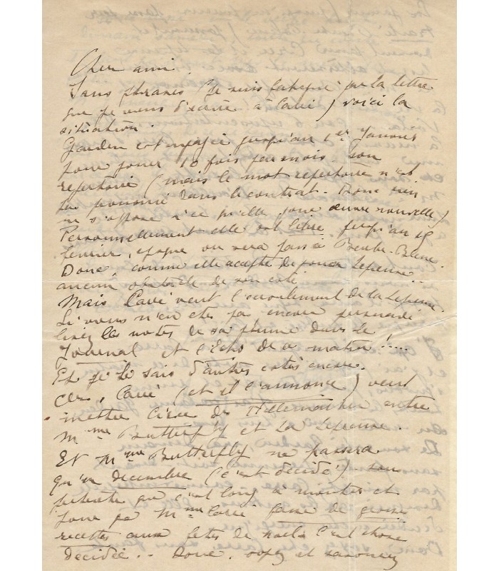 BATAILLE - LAZARRI- CARRE - HERMAN. Lettres Autographes Signées