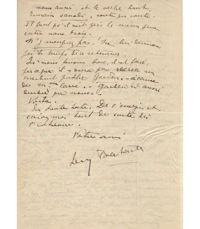 BATAILLE - LAZARRI- CARRE - HERMAN. Lettres Autographes Signées