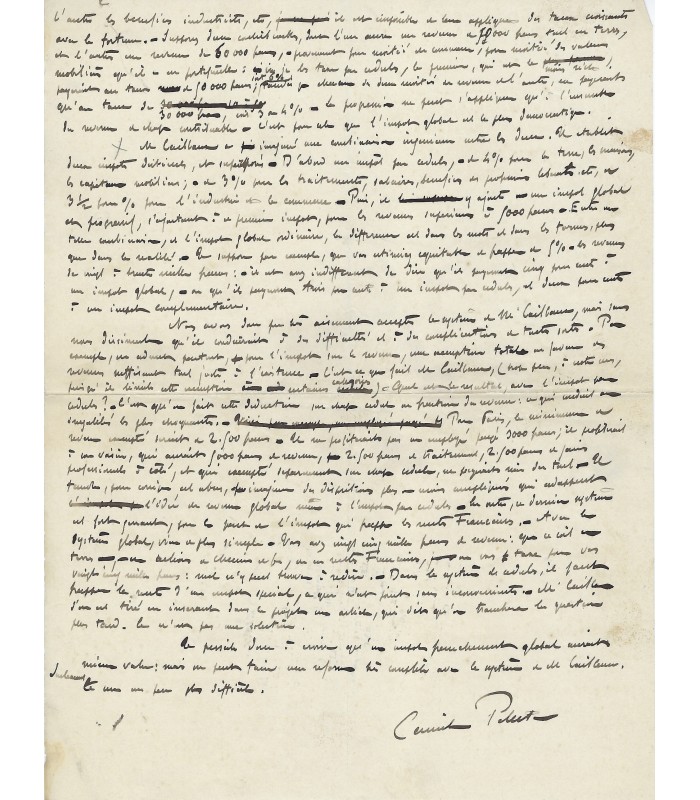 PELLETAN Camille, journaliste et homme politique. Manuscrit autographe (G 3687)