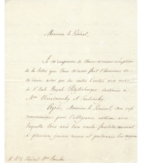 POZZO DI BORGO Charles, homme politique, diplomate au service de la Russie. Lettre Signée (G 3797)