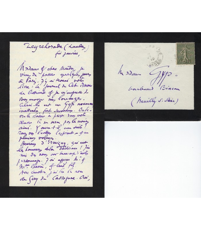 RAMEAU Jean, romancier et poète. Lettre autographe (E 10652)