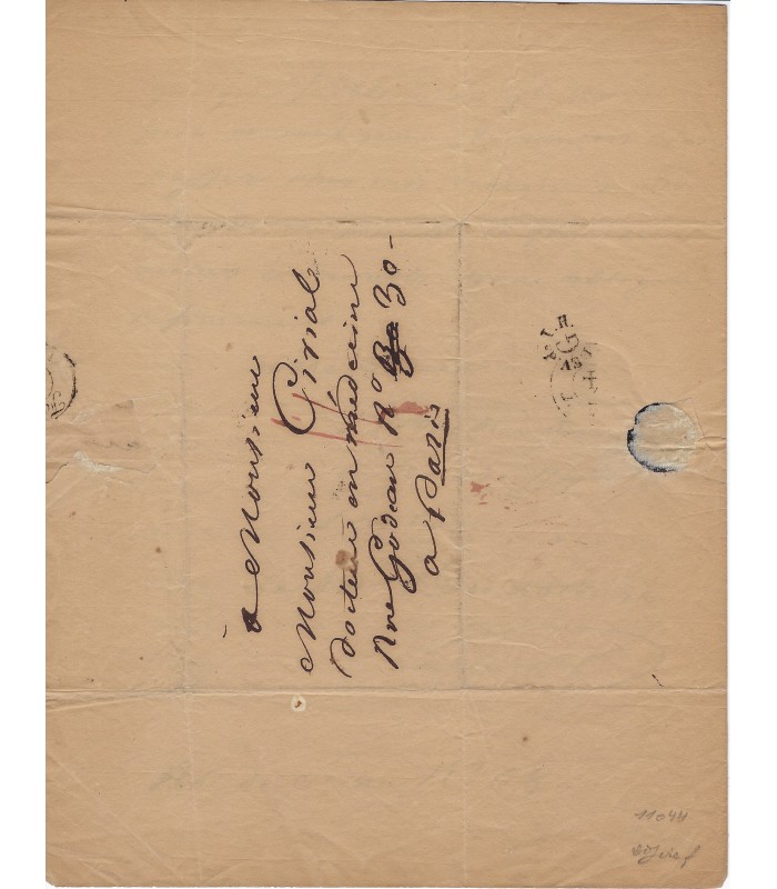 ROTOURS baron Jean des, Vice-amiral. Lettre autographe (G 1168)