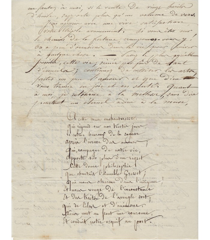 ROUGET François, poète-ouvrier. Lettre autographe (E 10643)